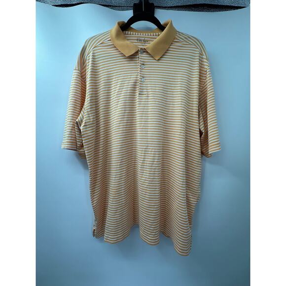 Walter‎ Hagen Orange Striped Athletic Golf Polo Men's Size XL Performance Shirt - Picture 1 of 6
